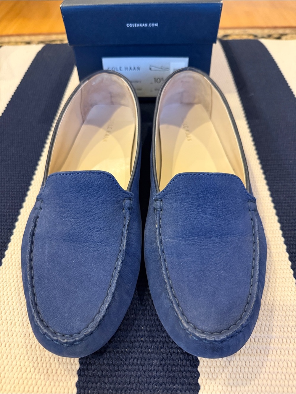Cole Haan Navy Suede Hannelli Driver Loafers